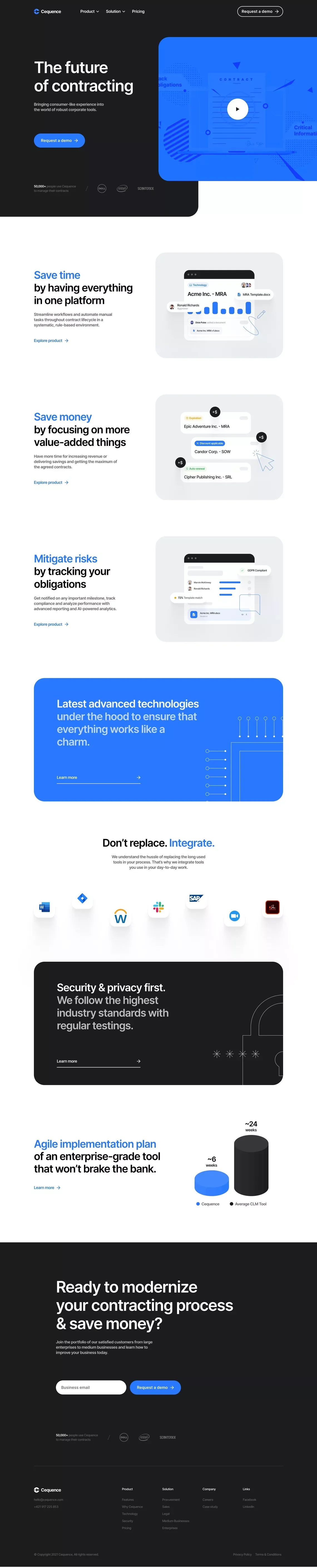 The future of contracting | Cequence - Landing design