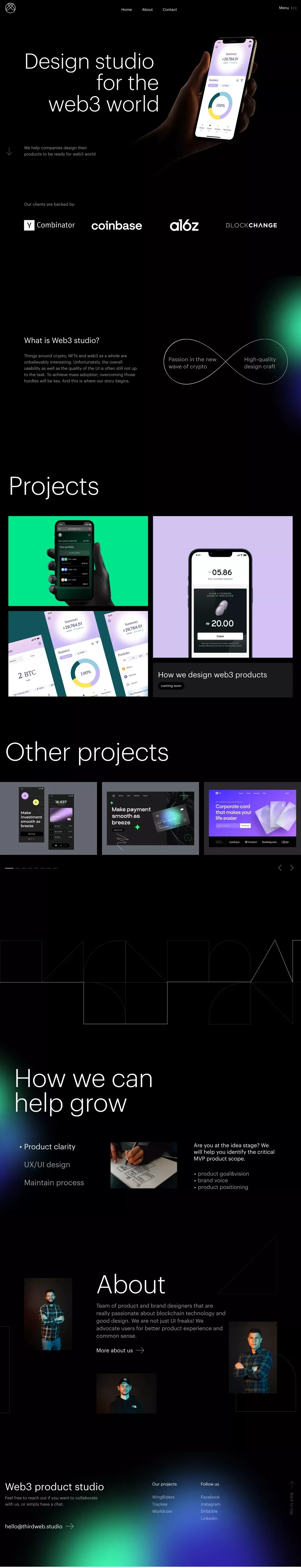 Crypto & Web3 design studio - Portfolio design