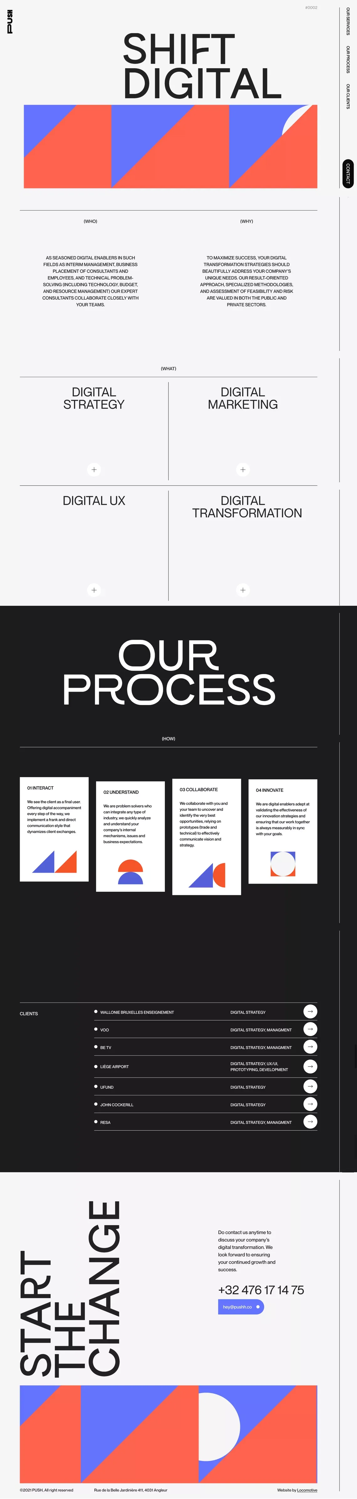 Push - Digital marketing and transformation agency - Portfolio design
