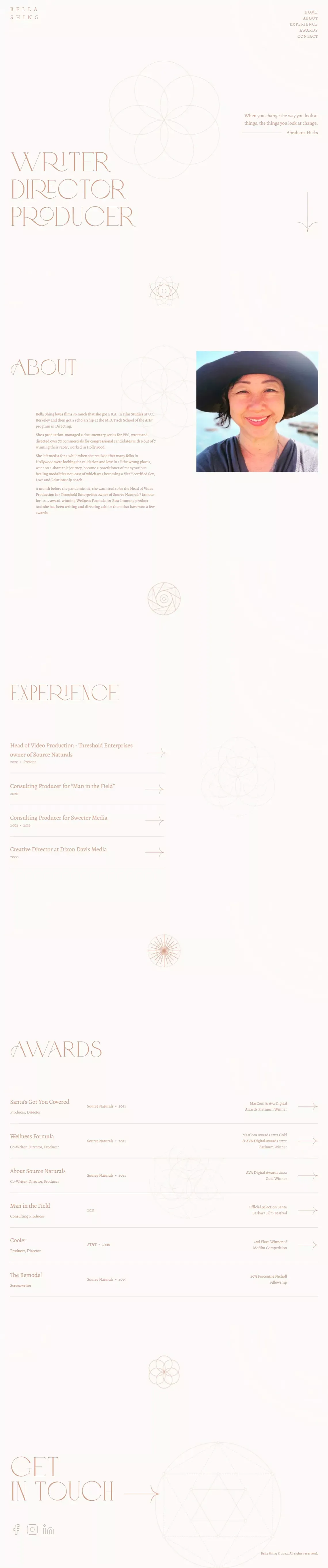 Bella Shing - website design