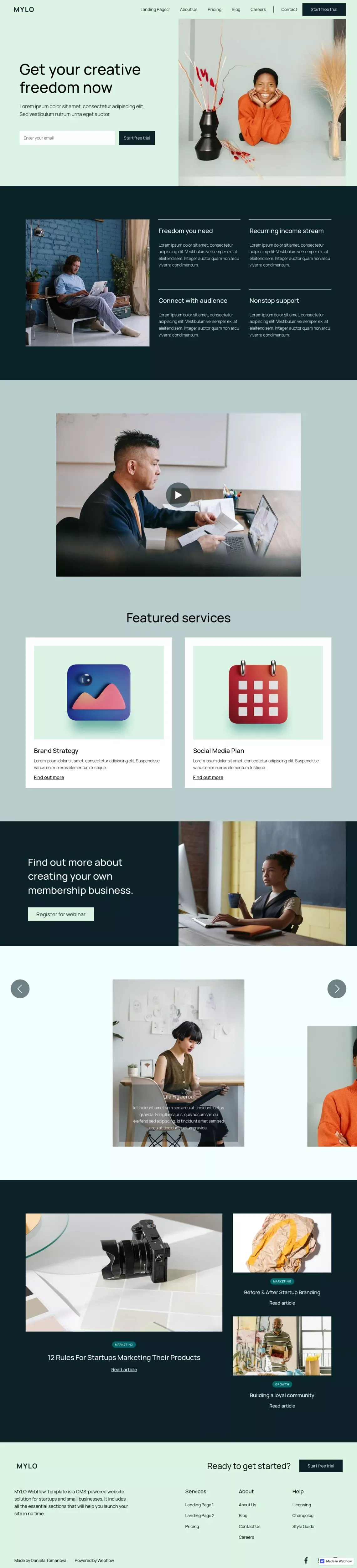 MYLO - Webflow Website Template - Template design