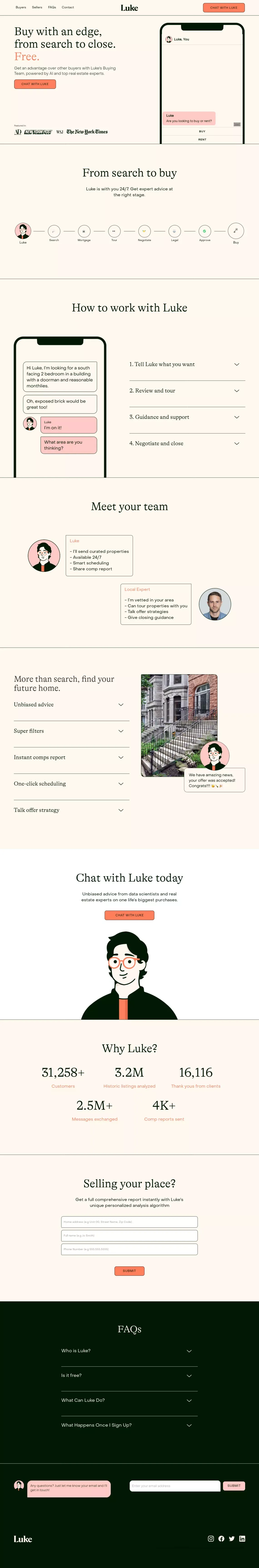 Luke: NYC Real Estate - Landing design