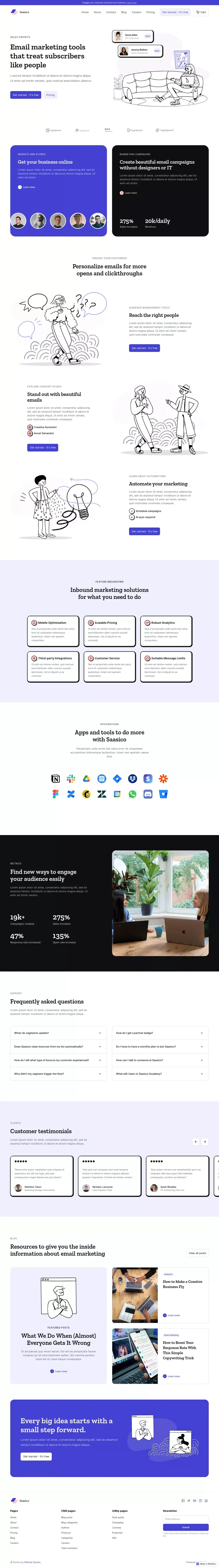 Saasico - Webflow Website Template - Template design
