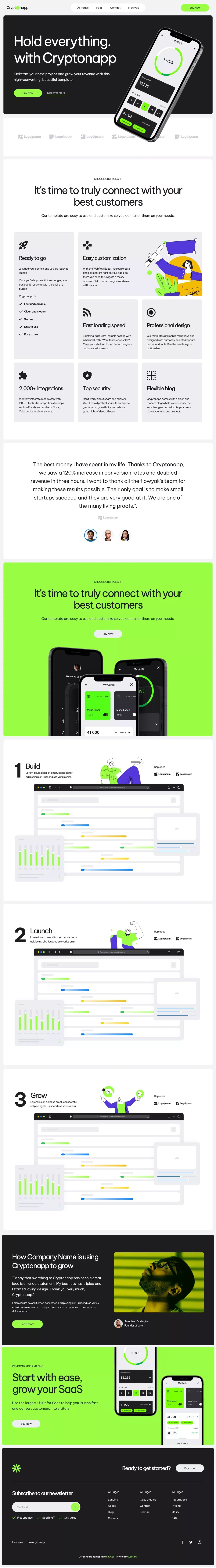Cryptonapp - Webflow Website Template - Template design