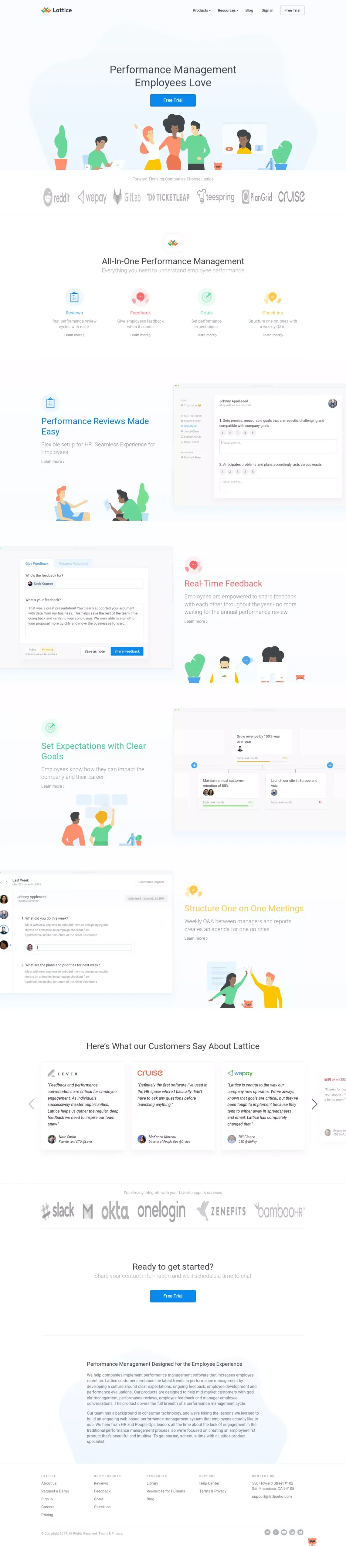 Lattice | Performance Management Software - Landing design