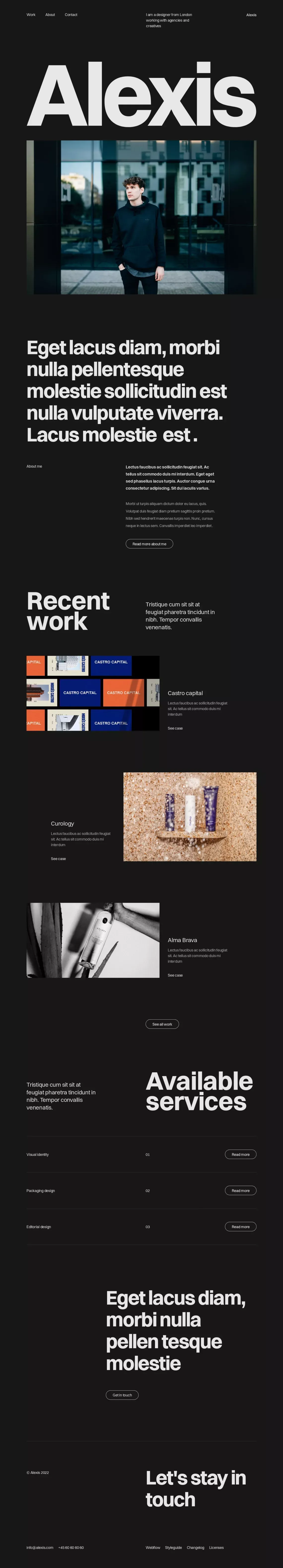Alexis - Webflow Website Template - Template design