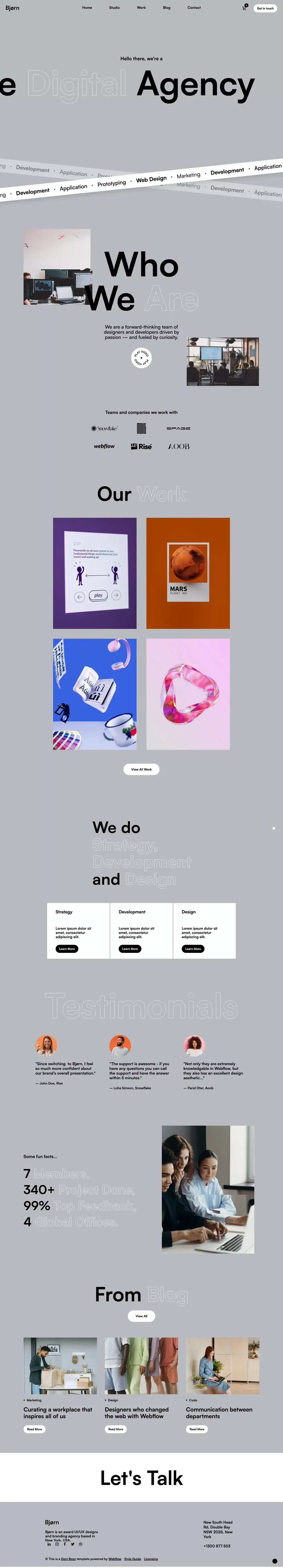 Bjørn - Webflow Website Template - Template design
