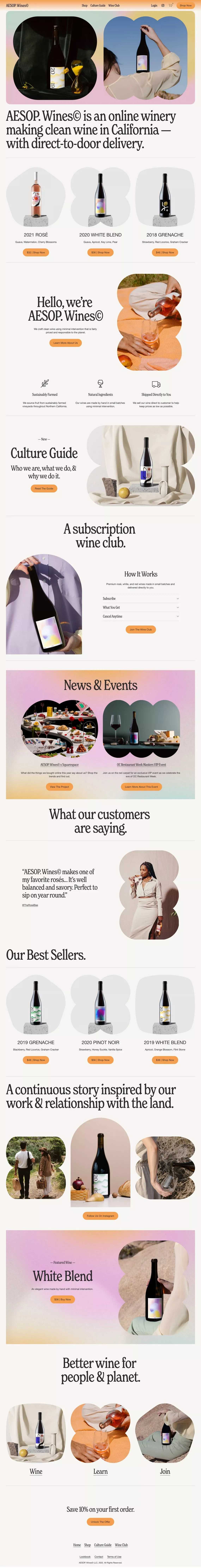 AESOP. Wines© - Ecommerce design