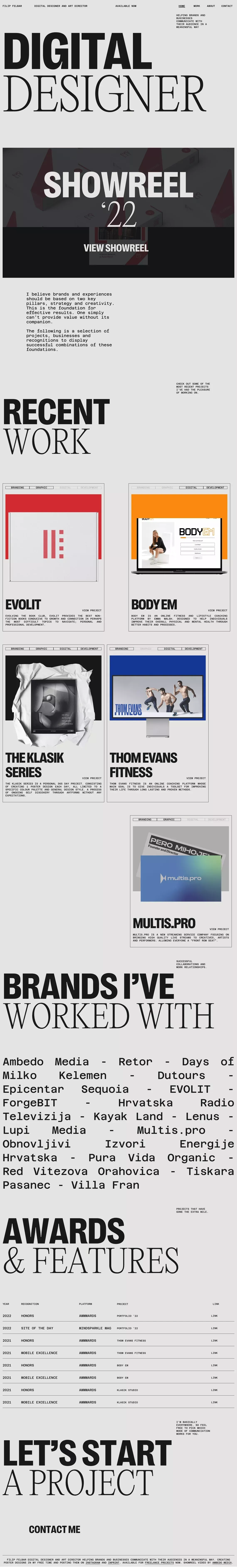Filip Felbar - Digital Designer & Art Director - Portfolio design