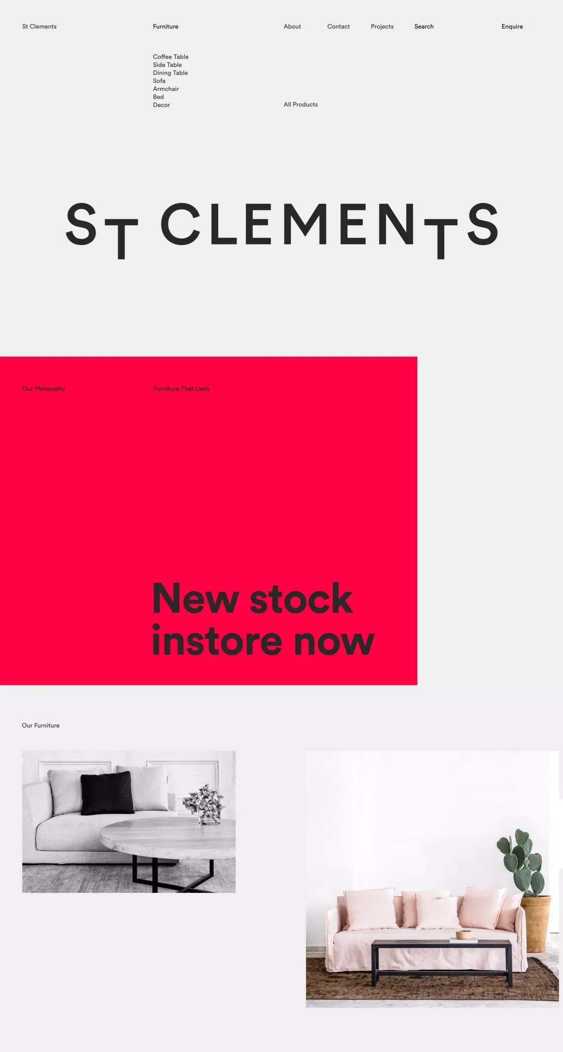 St Clements — Residential & Commercial Furniture - Ecommerce design