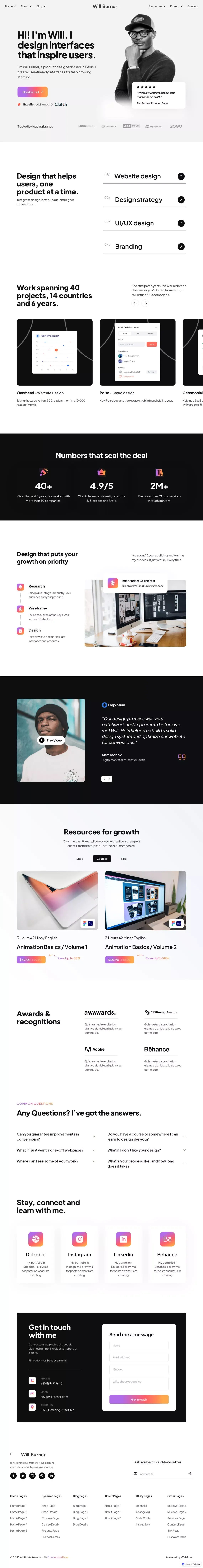Showcase - Webflow Website Template - Template design