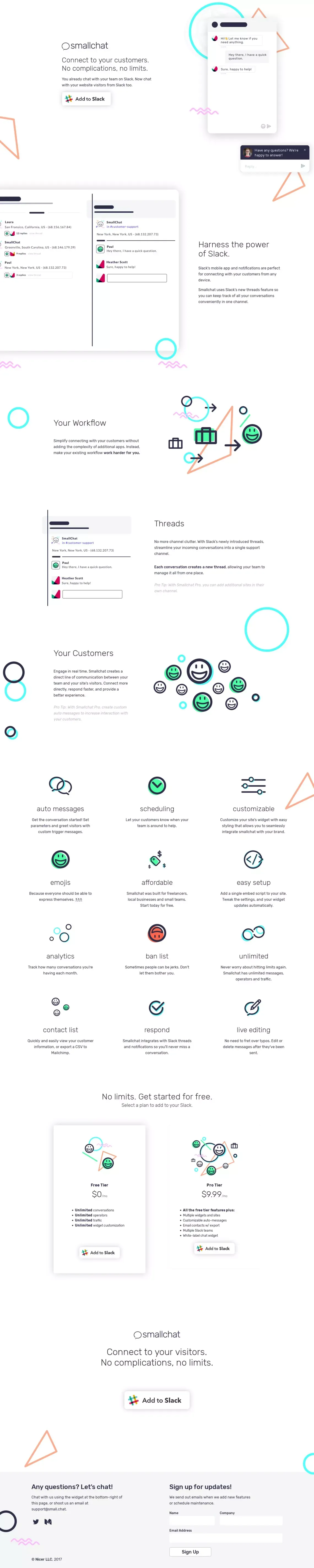 Smallchat - Landing design