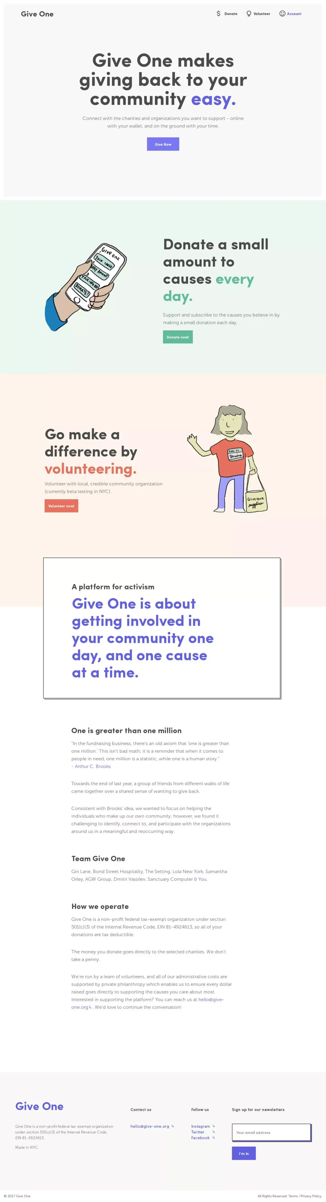 https://give-one.org/ - Landing design