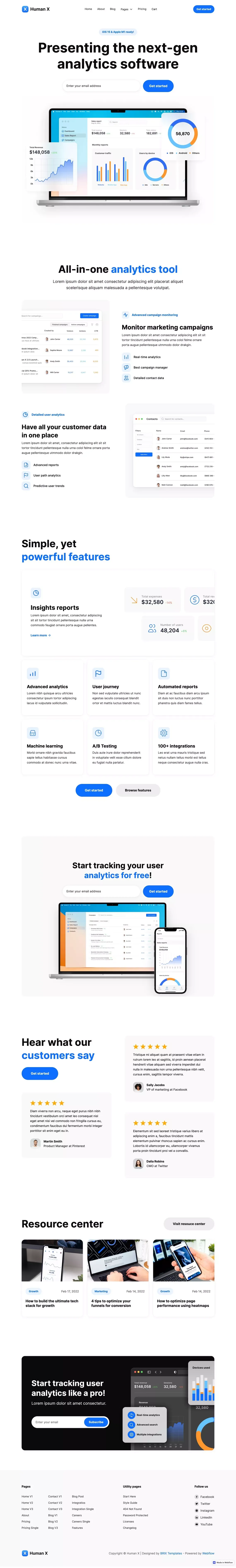 Human X - Webflow Website Template - Template design