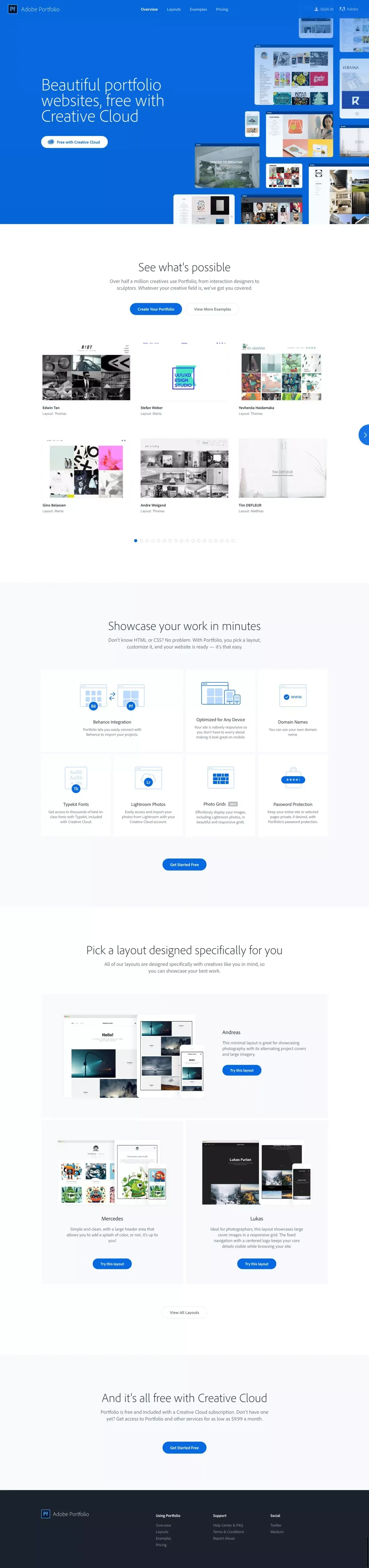 Adobe Portfolio | Build your own personalized website - Landing design