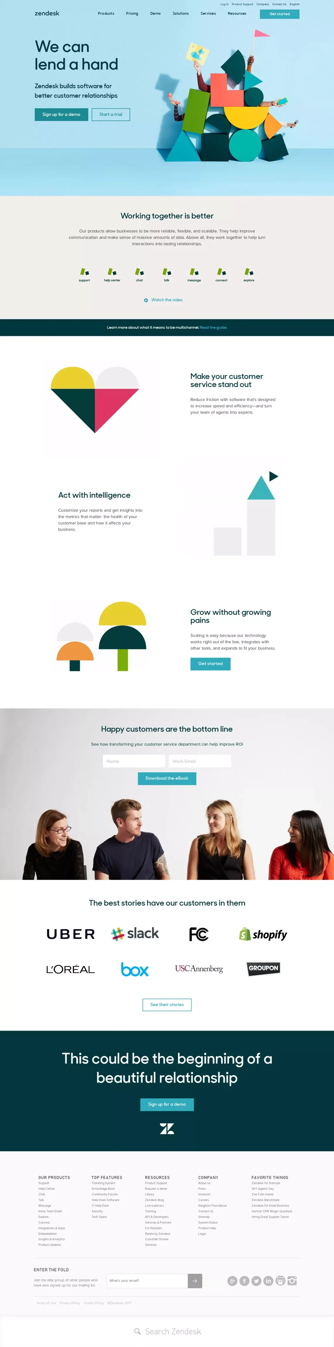 Zendesk | Customer Service Software & Support Ticket System - Landing design