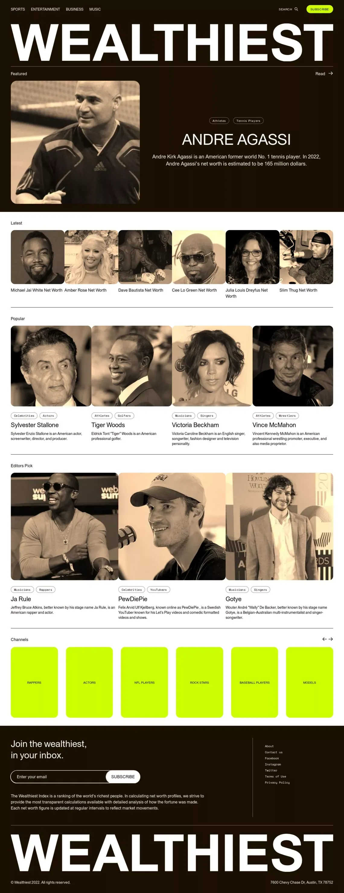 The World's Wealthiest - website design