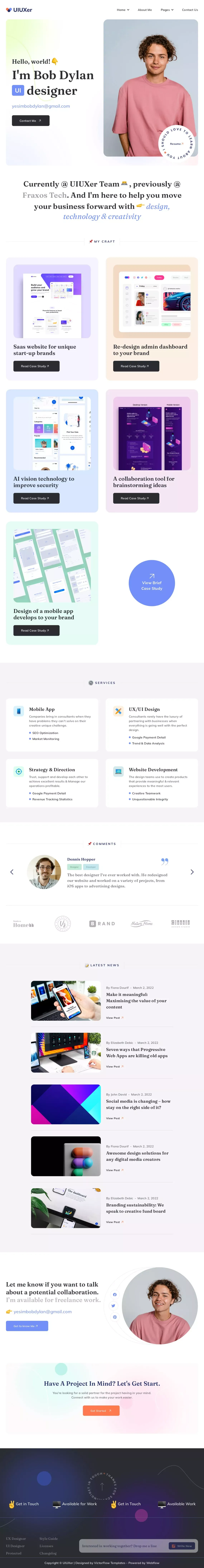 UIUXer - Webflow Website Template - Template design