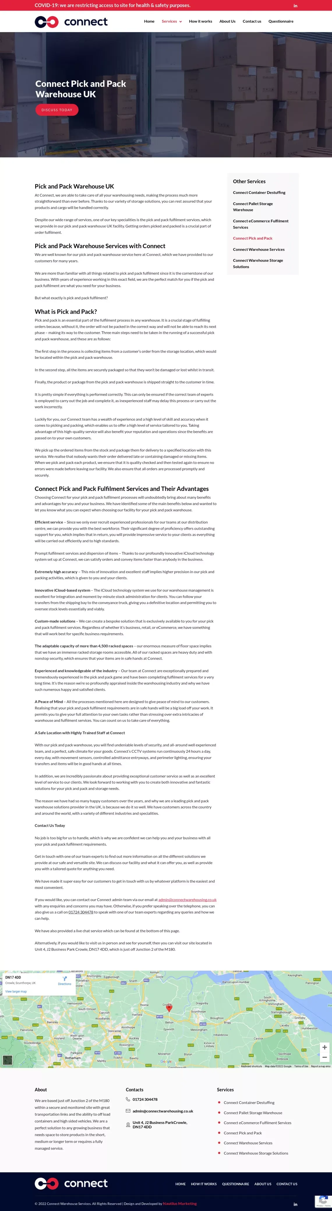 Pick and Pack Fulfilment Services UK - Pick and Pack Warehouse - website design