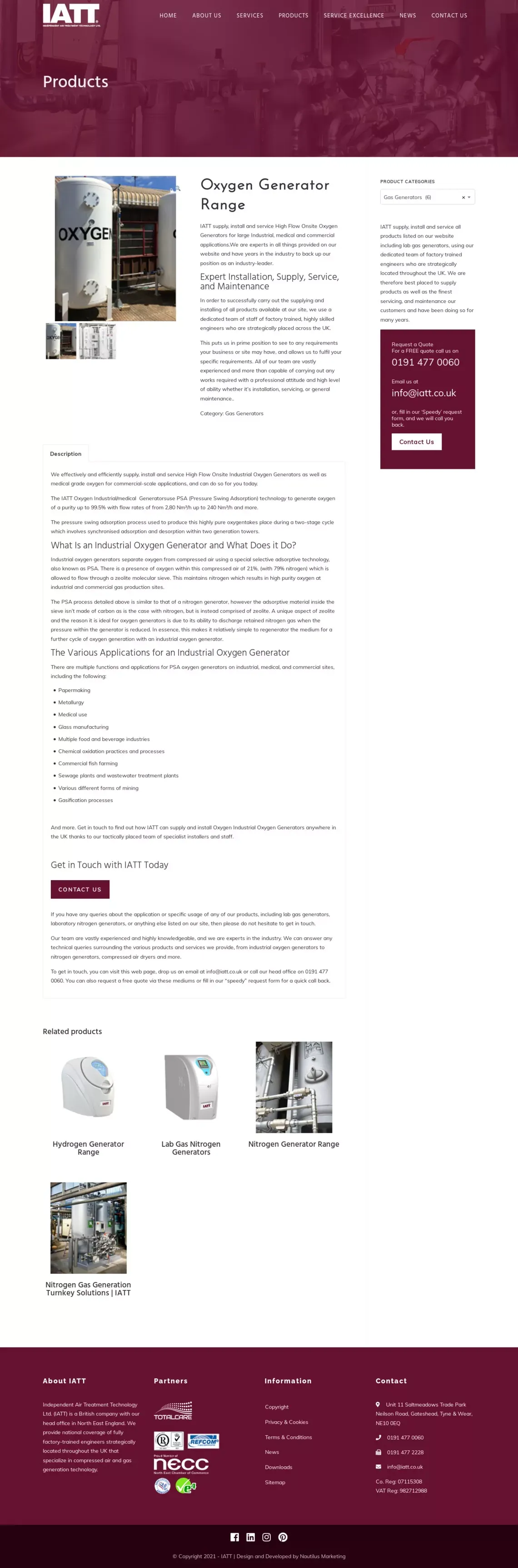 Industrial Oxygen Generators UK - Oxygen Generator Range – IATT - website design