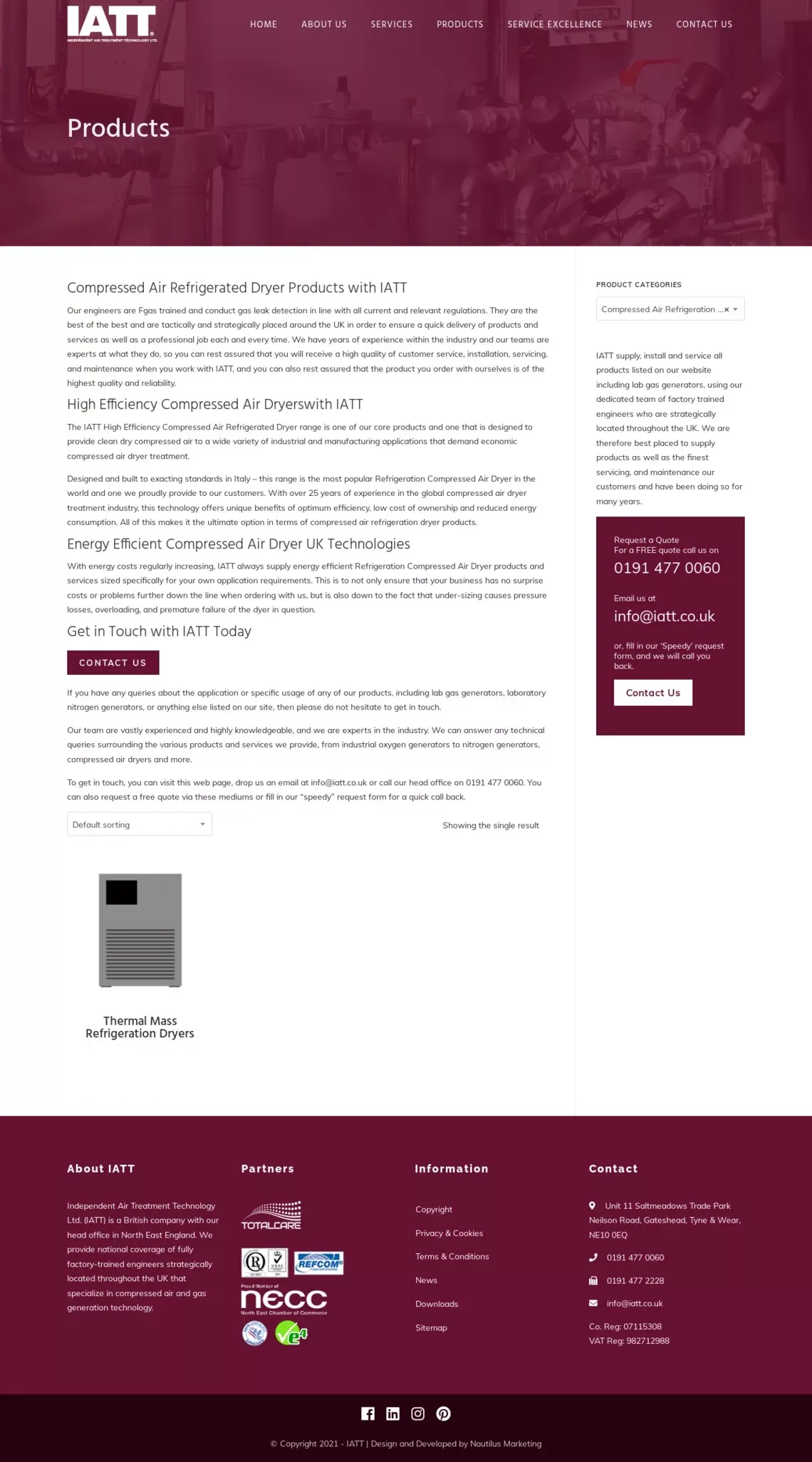 Compressed Air Dryer UK - Compressed Air Refrigerated Dryer - Compressed Air Refrigeration - IATT - website design