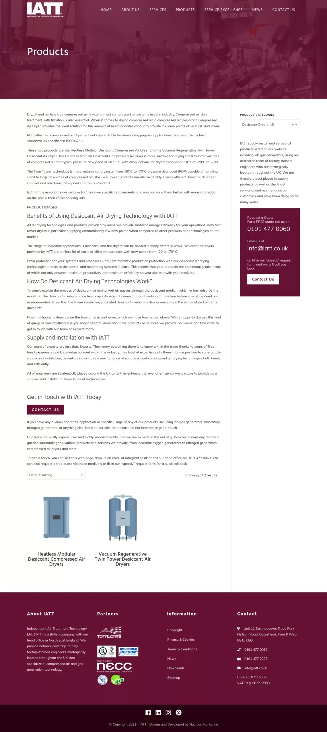 Desiccant Compressed Air Dryer - Desiccant Dryers - Independent Air Treatment Technology - website design