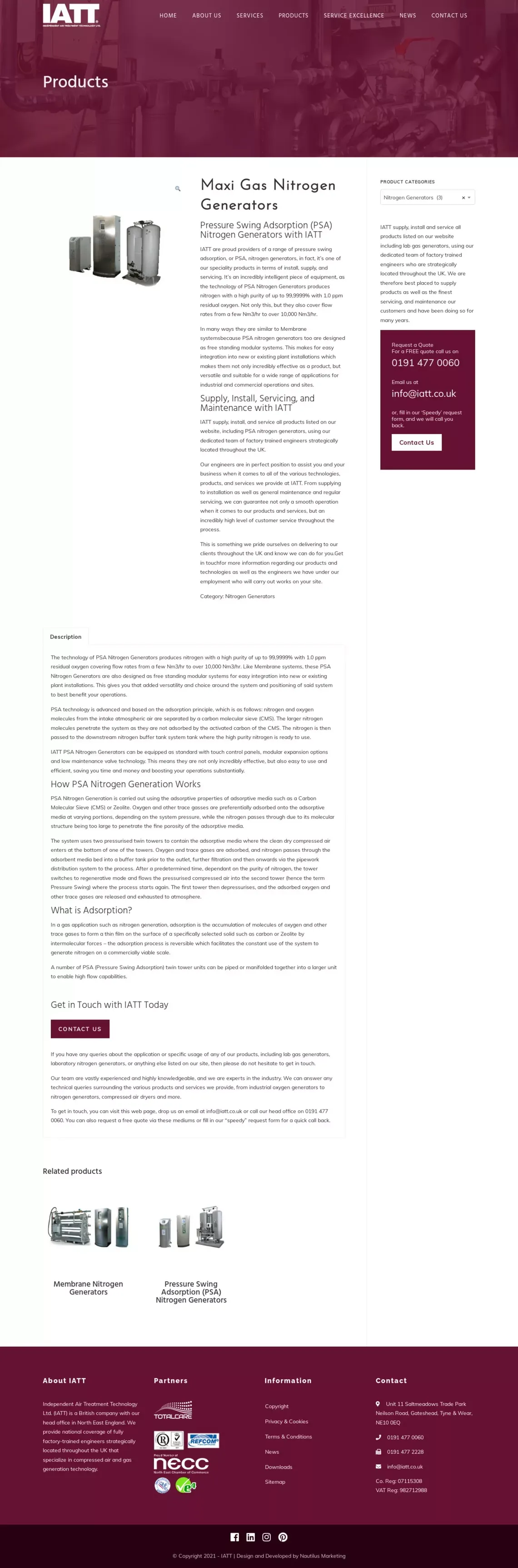 PSA Nitrogen Generator - Maxi Gas Nitrogen Generators UK – IATT - website design