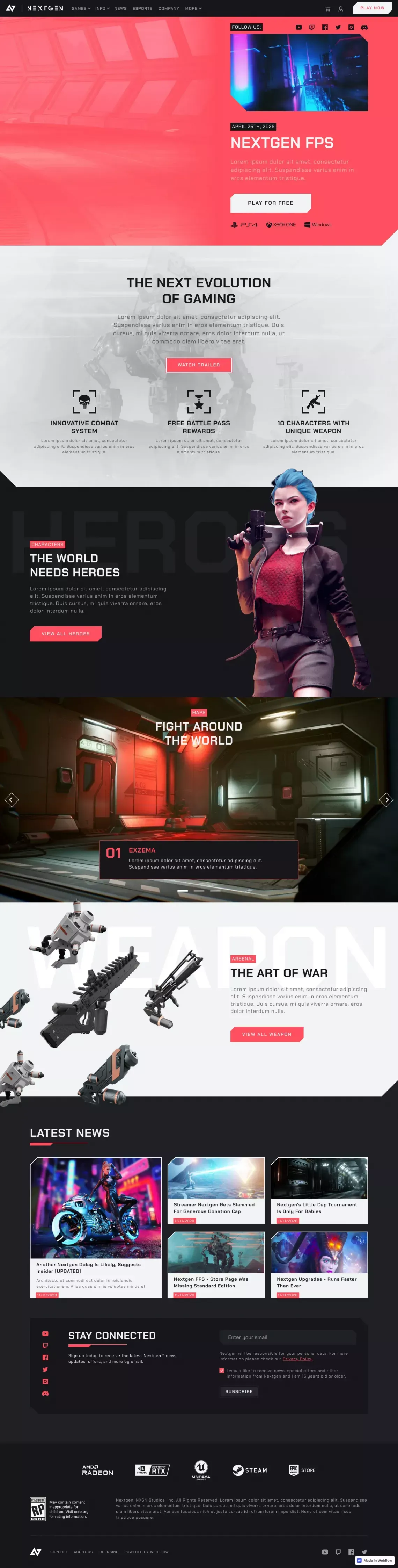 FPS | Nextgen - Webflow HTML website template - Template design