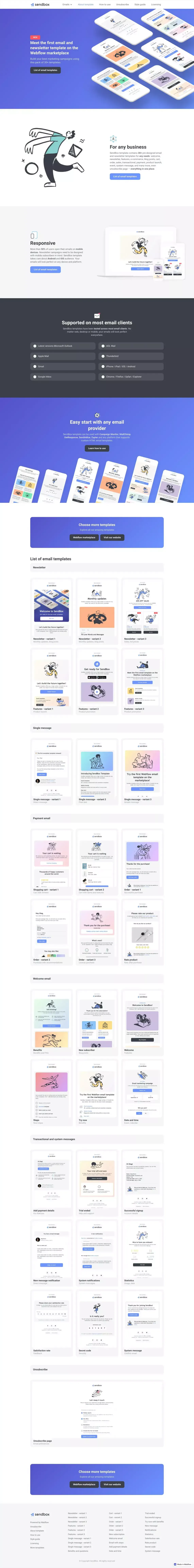 SendBox - Webflow HTML website template - Template design