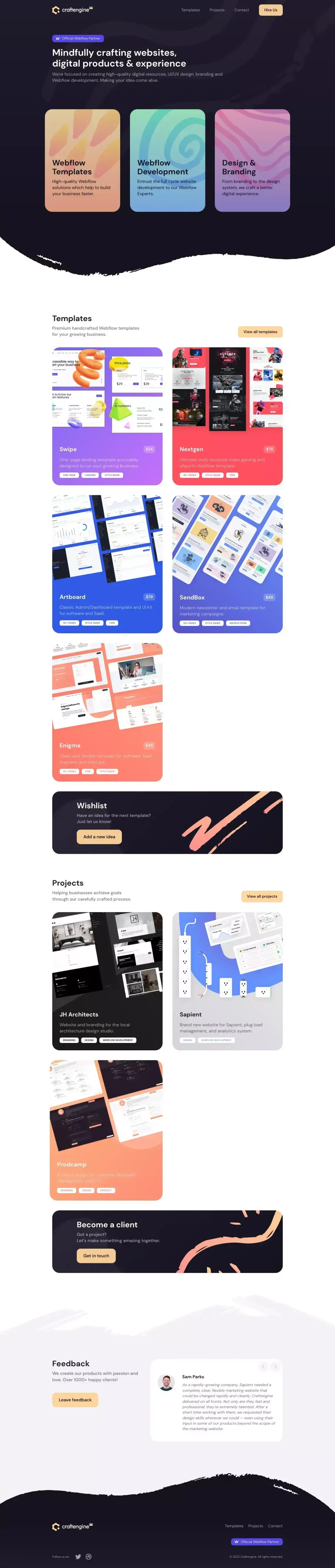 Craftengine | Mindfully crafting websites, digital products & experience - Portfolio design