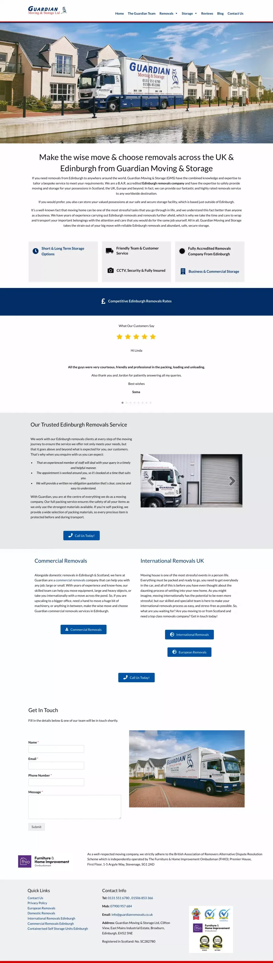 Edinburgh Removals - Removals Company Edinburgh - Moving Company - website design