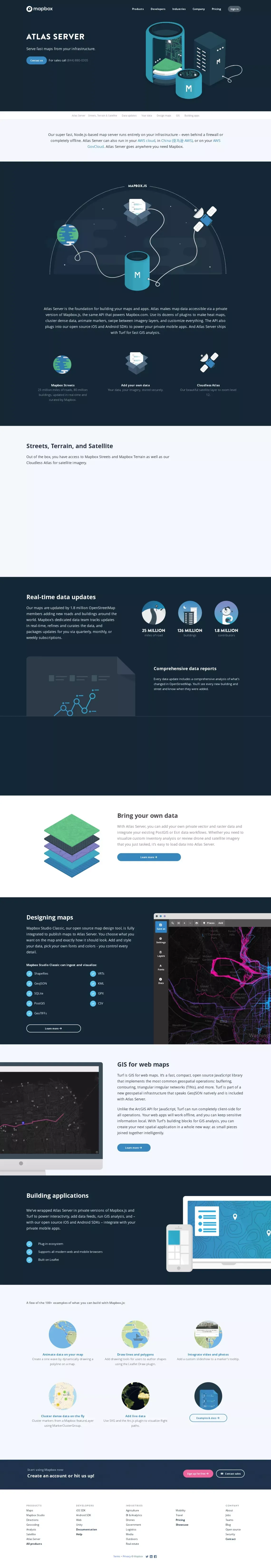 Atlas Server | Mapbox - Landing design