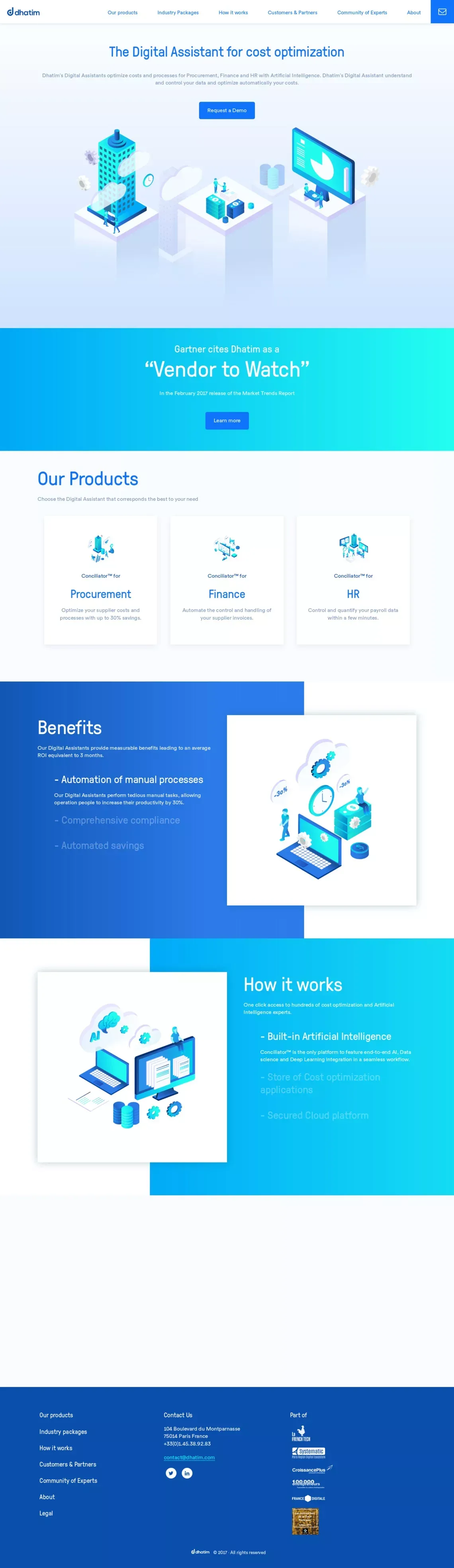 			Dhatim | The digital assistant for cost optimization		 - Landing design