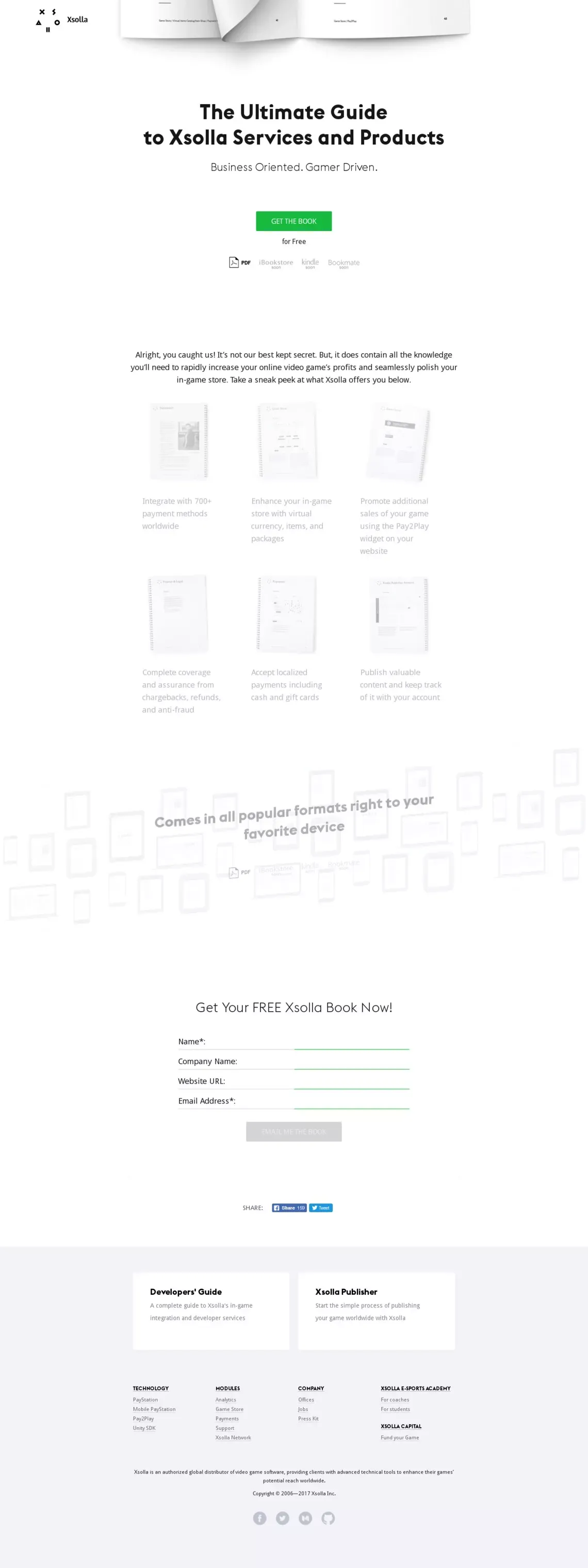 Xsolla Comprehensive Products & Services Overview - Landing design