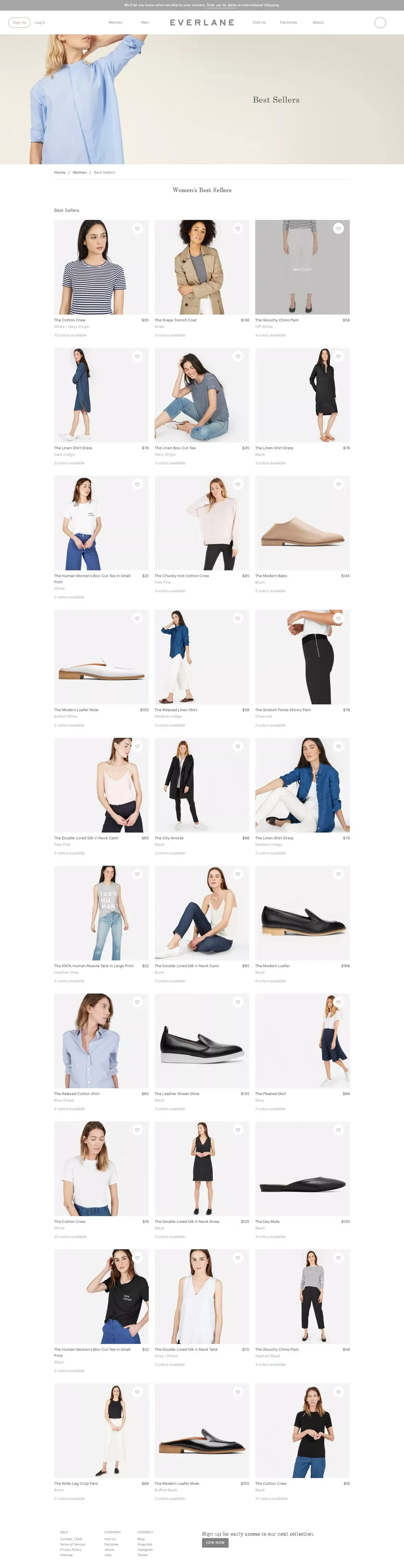 Everlane - Ecommerce design