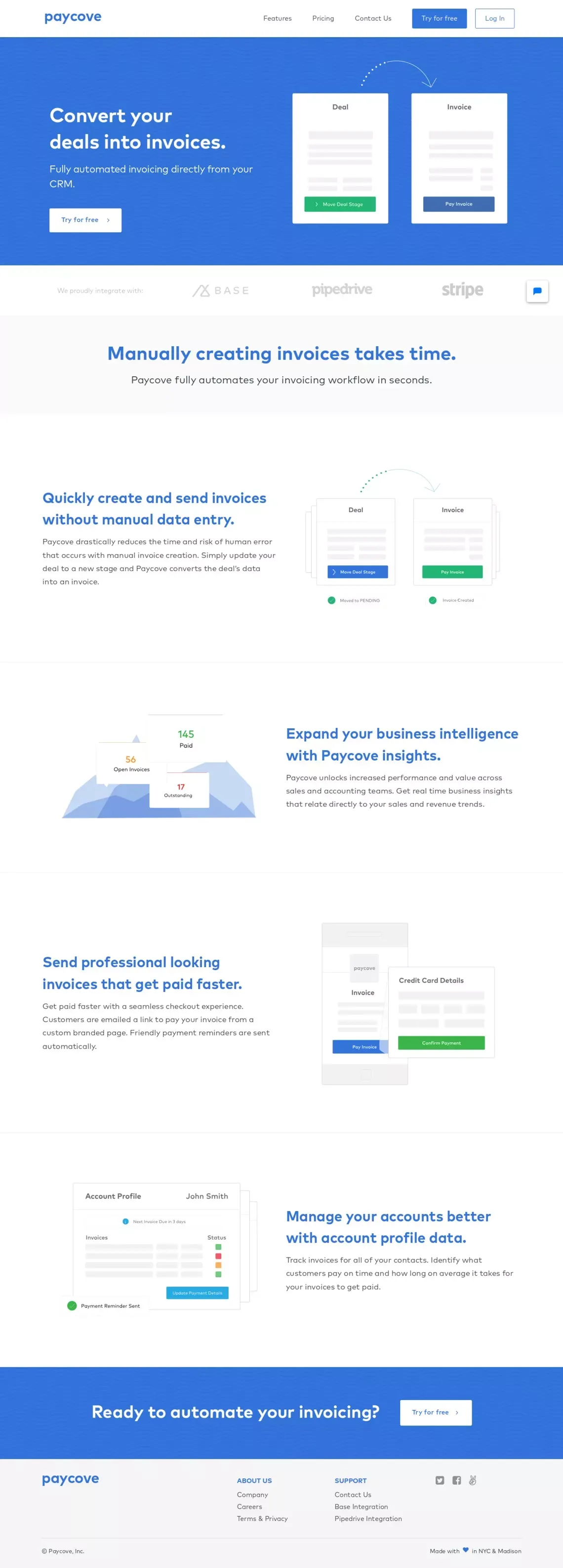 Paycove - Landing design
