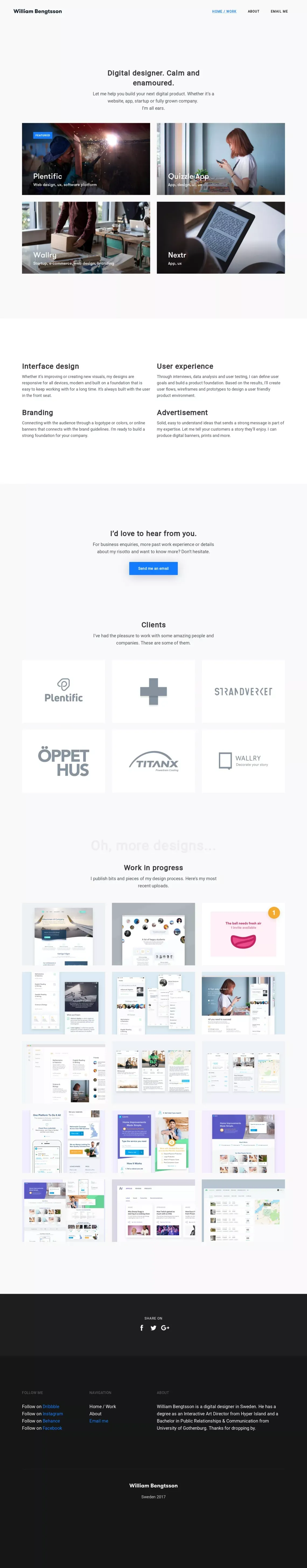 William Bengtsson – Designer - website design