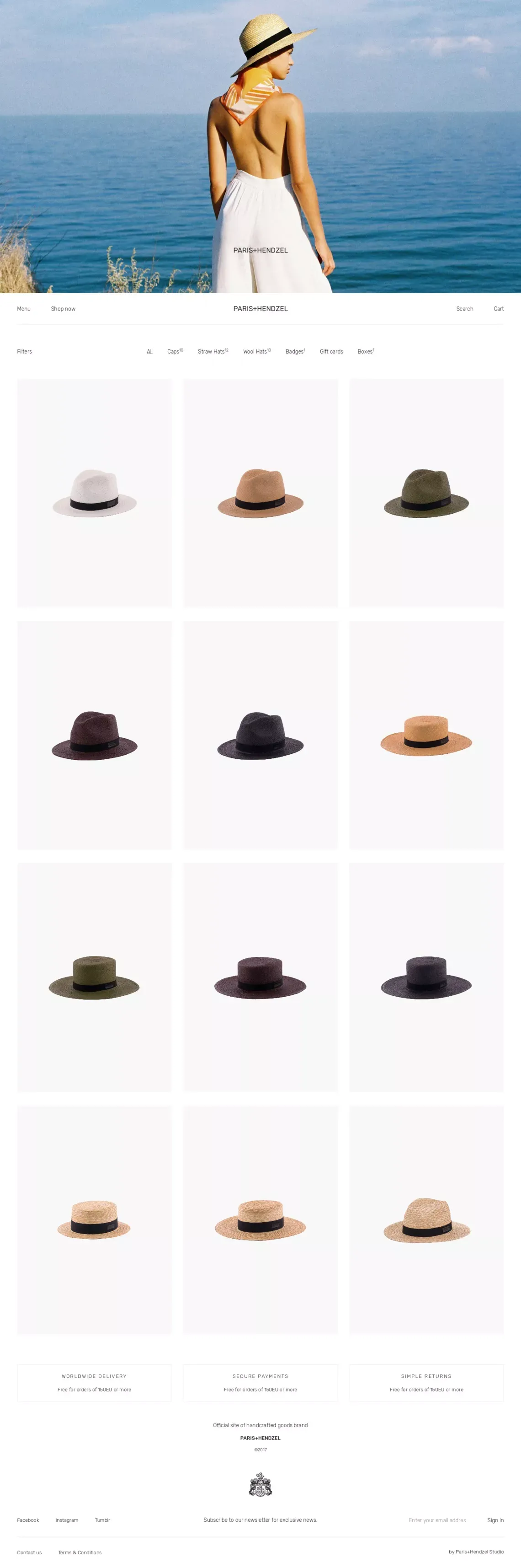 Paris+Hendzel – Handcrafted Goods - Ecommerce design