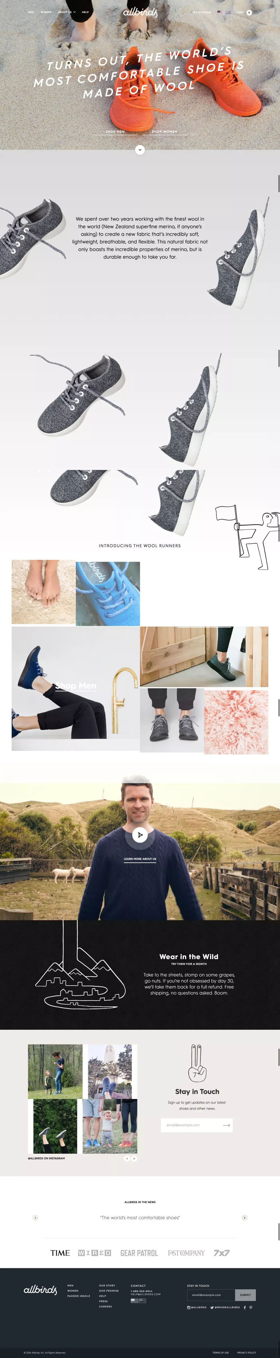 Allbirds - Landing design