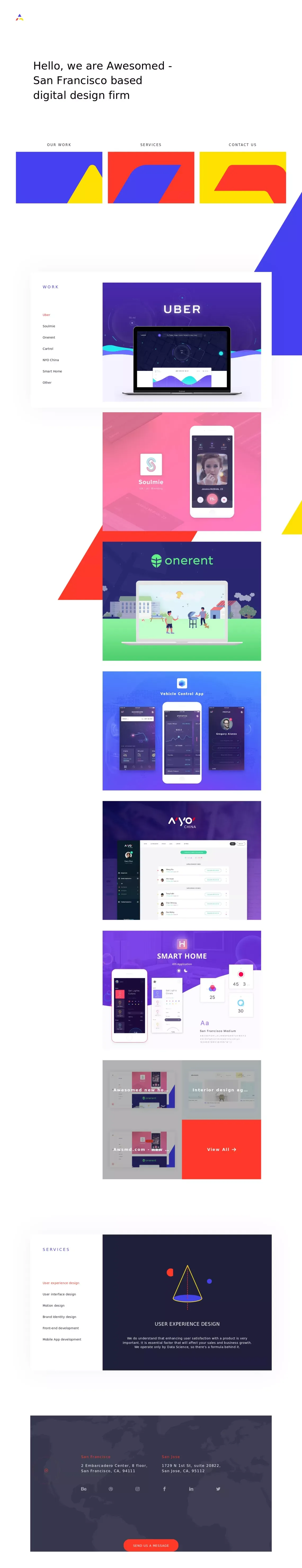 Awesomed - San Francisco based digital design firm - Portfolio design