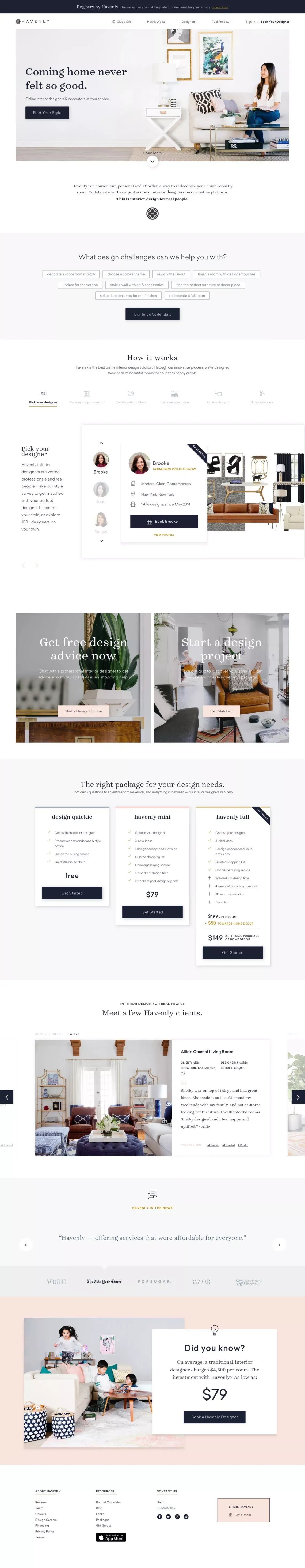 Havenly - Effortless Online Interior Design & Decorating Services - Landing design