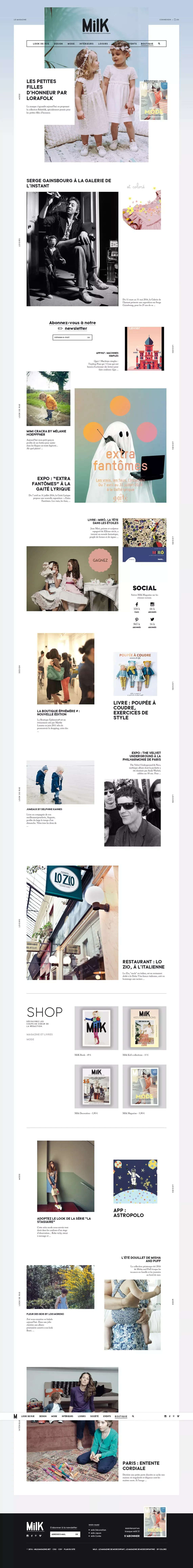 MilK - Le magazine de mode enfant | Le magazine de mode enfantine - Blog design