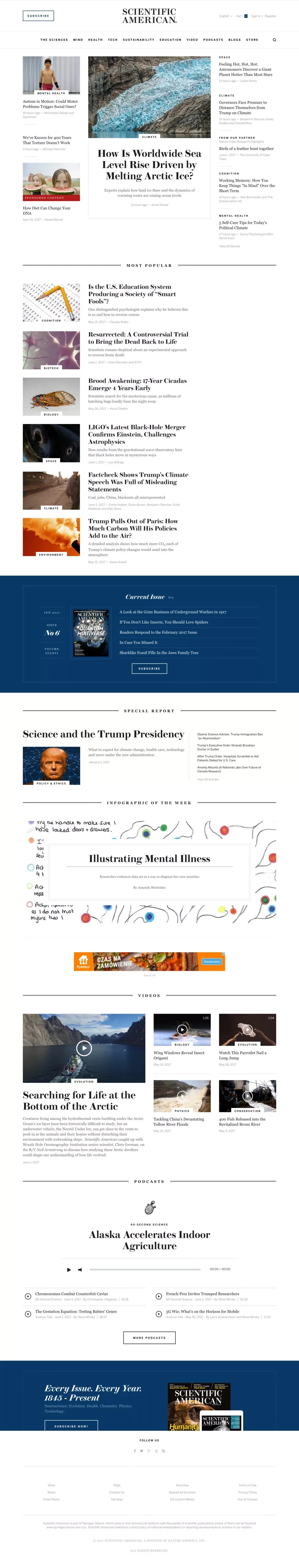 Science News, Articles, and Information - Scientific American - Blog design