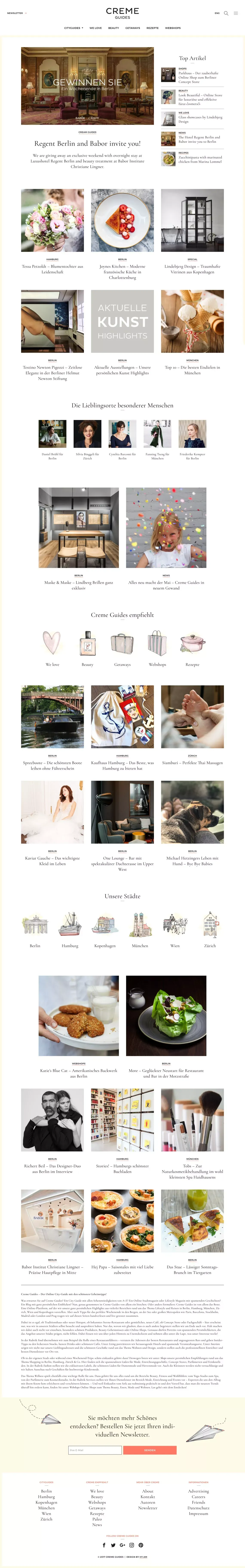 Außergewöhnlich Schönes kuratiert in einem Online Guide | CREME GUIDES - Blog design