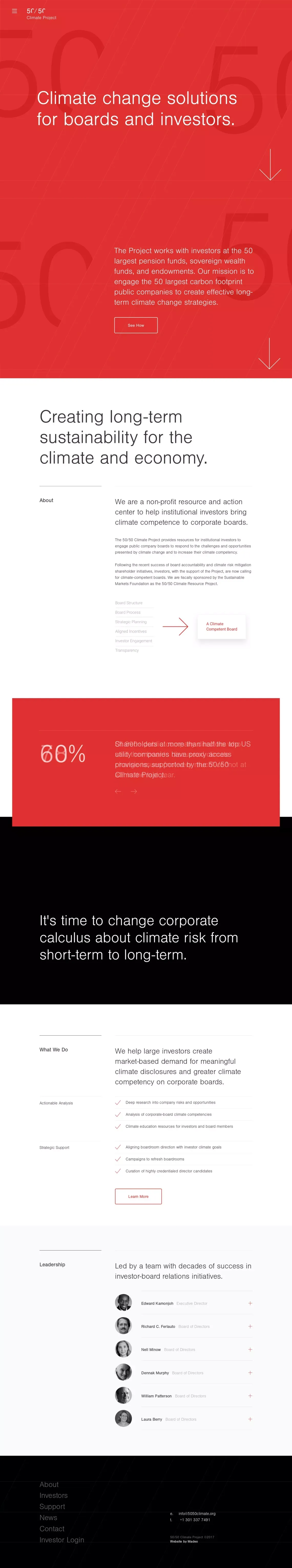 50/50 Climate Project - Non-profit Climate Risk Management for Boards and Investors - Other design
