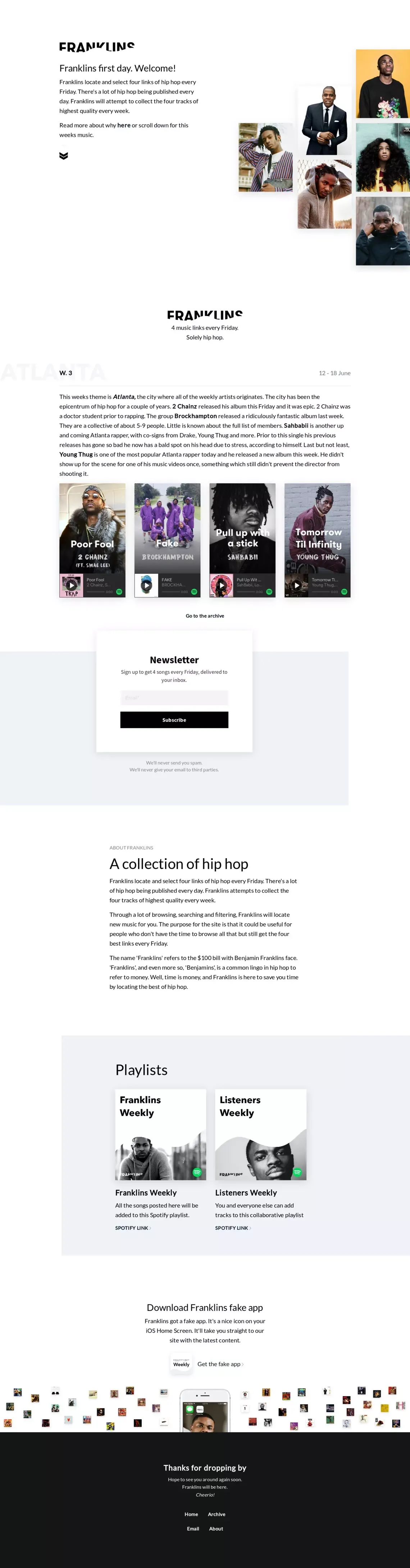 Franklins Weekly - website design