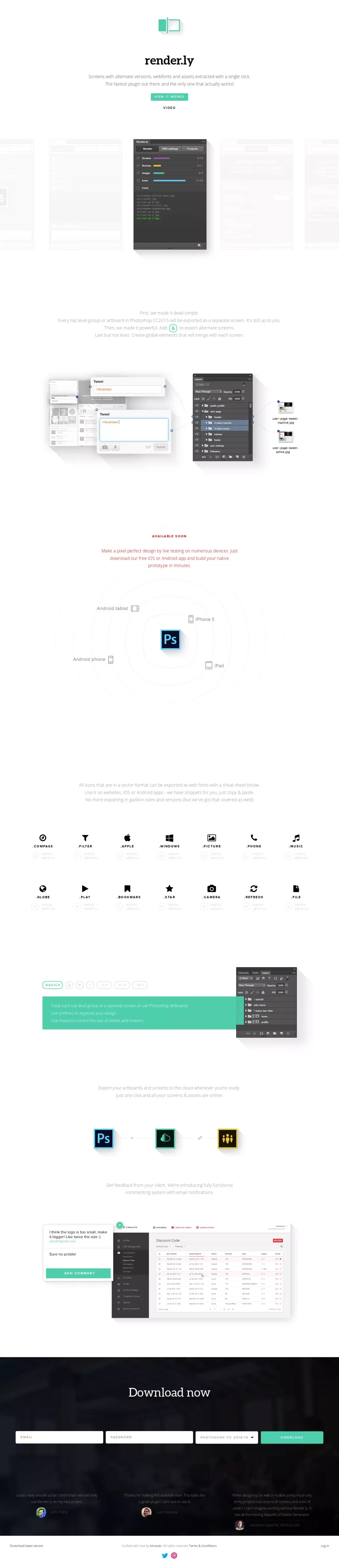 Render.ly - Landing design