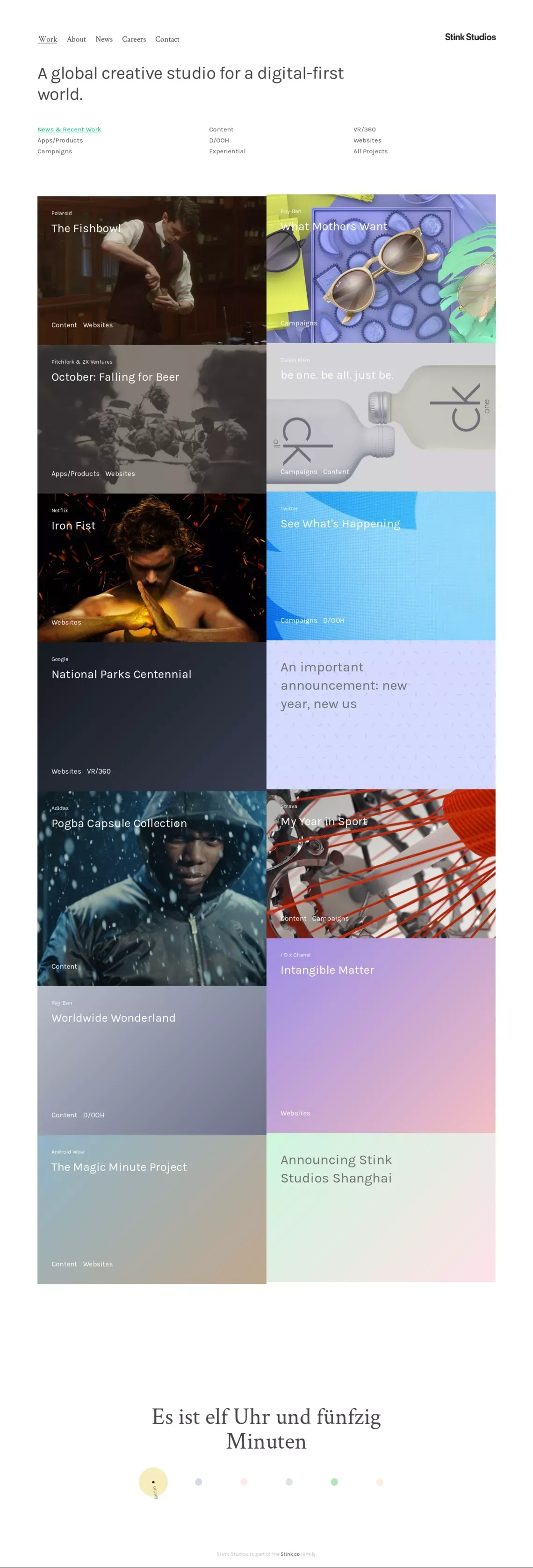 Stink Studios - Portfolio design
