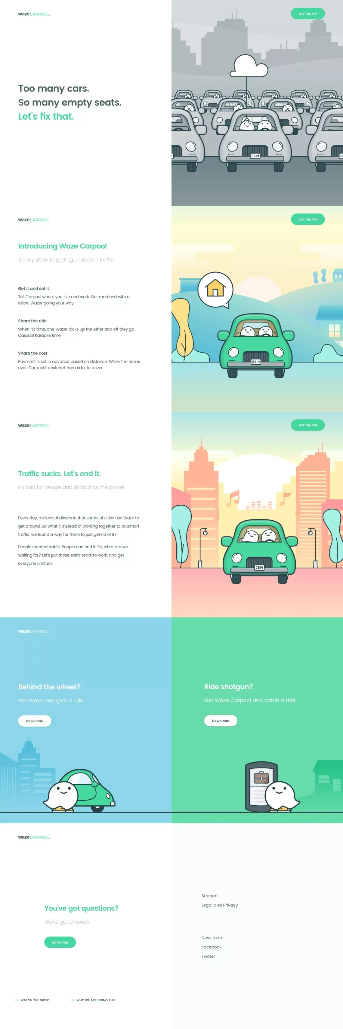 Waze Carpool - Home - Landing design