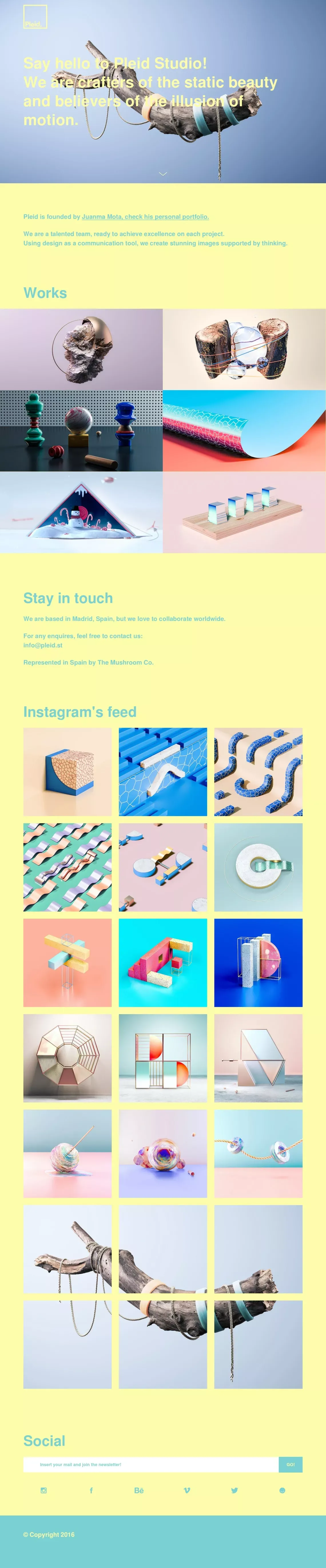 Pleid – Art and Motion Direction Studio - Portfolio design